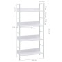 4-stufiges Regal aus weißem Holzwerkstoff, 60 x 27,6 x 124,5 cm von vidaXL, Bücherregale und Regale - Ref: Foro24-288224, Pre...