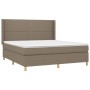Cama box spring colchón y luces LED tela gris taupe 160x200 cm de vidaXL, Camas y somieres - Ref: Foro24-3138809, Precio: 607...
