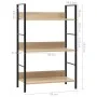 3-tier engineered oak wood shelf 60x27.6x90.5 cm by vidaXL, Bookcases and shelves - Ref: Foro24-288219, Price: 67,46 €, Disco...