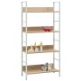 Estantería de 4 niveles madera ingeniería roble 60x27,6x124,5cm
