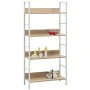 Estantería de 4 niveles madera ingeniería roble 60x27,6x124,5cm de vidaXL, Librerías y estanterías - Ref: Foro24-288225, Prec...