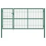 Puerta de valla de jardín con postes acero verde 350x140 cm de vidaXL, Puertas de jardín - Ref: Foro24-142571, Precio: 497,09...