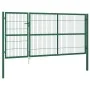 Puerta de valla de jardín con postes acero verde 350x140 cm de vidaXL, Puertas de jardín - Ref: Foro24-142571, Precio: 497,09...