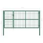 Puerta de valla de jardín con postes acero verde 350x140 cm de vidaXL, Puertas de jardín - Ref: Foro24-142571, Precio: 497,09...