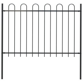 Garden fence with black steel hoop tips 1.7 m by vidaXL, fence panels - Ref: Foro24-144931, Price: 70,95 €, Discount: %
