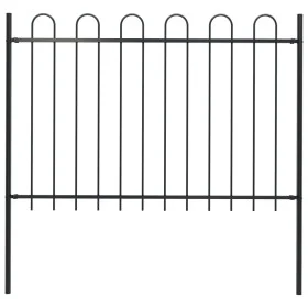 Garden fence with black steel hoop tips 1.7 m by vidaXL, fence panels - Ref: Foro24-144931, Price: 68,98 €, Discount: %