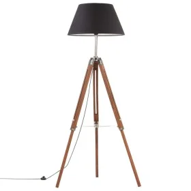 Braune und schwarze Stativlampe aus massivem Teakholz, 141 cm von vidaXL, Lampen - Ref: Foro24-288079, Preis: 90,41 €, Rabatt: %