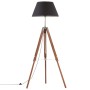 Lámpara de trípode madera maciza de teca marrón y negro 141 cm de vidaXL, Lámparas - Ref: Foro24-288079, Precio: 88,48 €