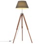 Lámpara de trípode madera maciza de teca marrón y negro 141 cm de vidaXL, Lámparas - Ref: Foro24-288079, Precio: 88,48 €