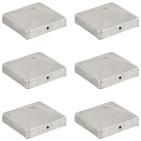 Kappen für Zaunpfosten, 6 Stück, verzinktes Metall, 91 x 91 mm von vidaXL, Zubehör für Tore und Zäune - Ref: Foro24-145491, P...