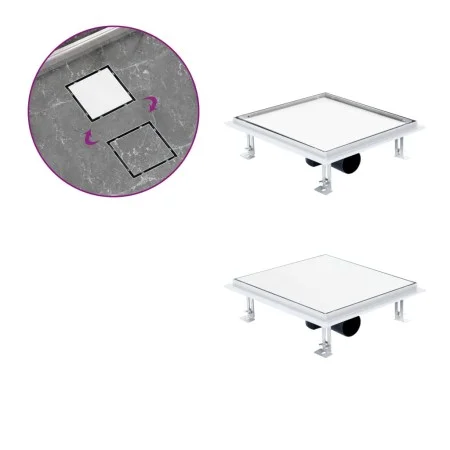 Shower drain cover stainless steel floor insert. 28x28cm by vidaXL, Drains - Ref: Foro24-145996, Price: 51,93 €, Discount: %