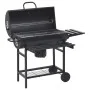 Parrilla de barril ruedas y estantes acero negro 115x85x95 cm de vidaXL, Barbacoas - Ref: Foro24-313636, Precio: 171,17 €, De...