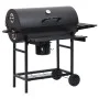 Parrilla de barril ruedas y estantes acero negro 115x85x95 cm de vidaXL, Barbacoas - Ref: Foro24-313636, Precio: 171,17 €, De...