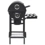 Parrilla de barril ruedas y estantes acero negro 115x85x95 cm de vidaXL, Barbacoas - Ref: Foro24-313636, Precio: 171,17 €, De...