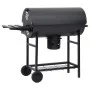 Parrilla de barril ruedas y estantes acero negro 115x85x95 cm de vidaXL, Barbacoas - Ref: Foro24-313636, Precio: 171,17 €, De...