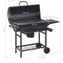 Fassgrillräder und Regale aus schwarzem Stahl 115x85x95 cm von vidaXL, Grillen - Ref: Foro24-313636, Preis: 174,82 €, Rabatt: %