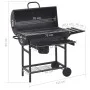 Parrilla de barril ruedas y estantes acero negro 115x85x95 cm de vidaXL, Barbacoas - Ref: Foro24-313636, Precio: 171,17 €, De...