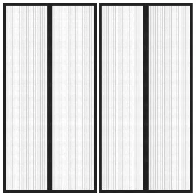 Mosquito nets for doors magnetic block 2 pcs black 220x100 cm by vidaXL, Mosquito nets for windows - Ref: Foro24-314687, Pric...