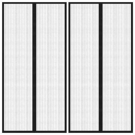 Moskitonetze für Türen Magnetblock 2 Stück schwarz 220x100 cm von vidaXL, Moskitonetze für Fenster - Ref: Foro24-314687, Prei...