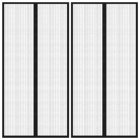 Moskitonetze für Türen Magnetblock 2 Stück schwarz 220x100 cm von vidaXL, Moskitonetze für Fenster - Ref: Foro24-314687, Prei...
