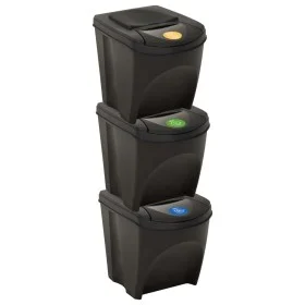 Stackable trash cans 3 pieces anthracite gray 75 L by vidaXL, Garbage cans and trash cans - Ref: Foro24-316184, Price: 58,26 ...