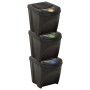 Stackable trash cans 3 pieces anthracite gray 75 L by vidaXL, Garbage cans and trash cans - Ref: Foro24-316184, Price: 59,35 ...