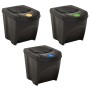 Stackable trash cans 3 pieces anthracite gray 75 L by vidaXL, Garbage cans and trash cans - Ref: Foro24-316184, Price: 59,35 ...
