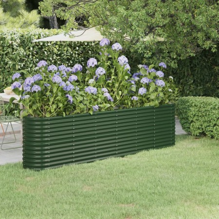Green powder coated steel flower bed planter 260x40x68 cm by vidaXL, Pots and planters - Ref: Foro24-318903, Price: 73,29 €, ...