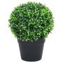Plantas de boj artificial 2 uds forma bola maceta verde 32 cm