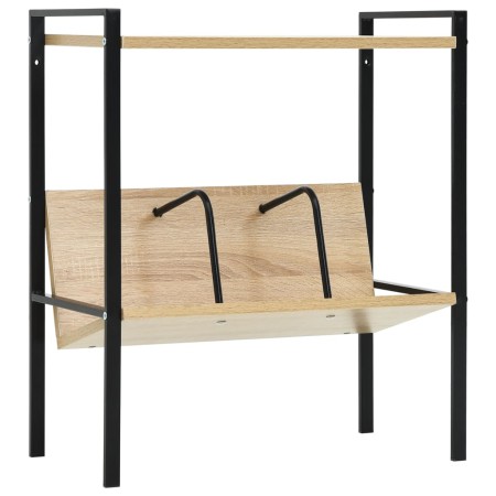 2-tier black and oak chipboard shelving unit 52x28x59 cm by vidaXL, Bookcases and shelves - Ref: Foro24-288231, Price: 39,35 ...
