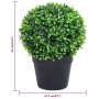 Plantas de boj artificial 2 uds forma bola maceta verde 32 cm