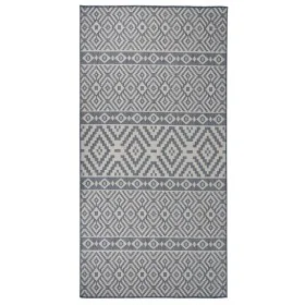 Blau gestreifter flachgewebter Outdoor-Teppich 100x200 cm von vidaXL, Teppiche - Ref: Foro24-340836, Preis: 35,53 €, Rabatt: %