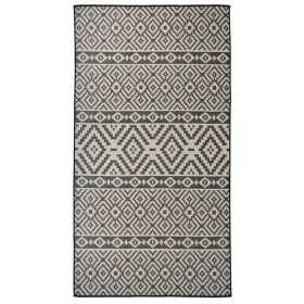 Schwarz gestreifter Flachgewebe-Außenteppich 80x150 cm von vidaXL, Teppiche - Ref: Foro24-340848, Preis: 35,40 €, Rabatt: %