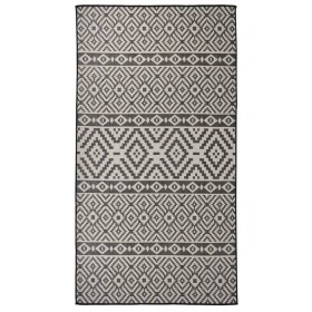 Schwarz gestreifter Flachgewebe-Außenteppich 80x150 cm von vidaXL, Teppiche - Ref: Foro24-340848, Preis: 36,28 €, Rabatt: %