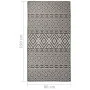 Schwarz gestreifter Flachgewebe-Außenteppich 80x150 cm von vidaXL, Teppiche - Ref: Foro24-340848, Preis: 35,40 €, Rabatt: %