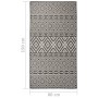 Schwarz gestreifter Flachgewebe-Außenteppich 80x150 cm von vidaXL, Teppiche - Ref: Foro24-340848, Preis: 36,28 €, Rabatt: %