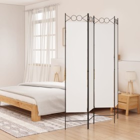 Biombo divisor de 4 paneles de tela blanco 160x200 cm de vidaXL, Divisores de ambientes - Ref: Foro24-350150, Precio: 44,18 €...