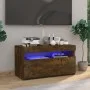 Mueble de TV con luces LED roble ahumado 75x35x40 cm de vidaXL, Muebles TV - Ref: Foro24-815123, Precio: 49,62 €, Descuento: %
