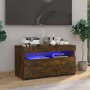 TV-Schrank mit LED-Leuchten, geräucherte Eiche, 75 x 35 x 40 cm von vidaXL, TV-Möbel - Ref: Foro24-815123, Preis: 50,40 €, Ra...