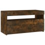 Mueble de TV con luces LED roble ahumado 75x35x40 cm de vidaXL, Muebles TV - Ref: Foro24-815123, Precio: 52,47 €, Descuento: %