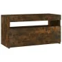 Mueble de TV con luces LED roble ahumado 75x35x40 cm de vidaXL, Muebles TV - Ref: Foro24-815123, Precio: 49,62 €, Descuento: %