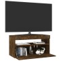 Mueble de TV con luces LED roble ahumado 75x35x40 cm de vidaXL, Muebles TV - Ref: Foro24-815123, Precio: 52,47 €, Descuento: %