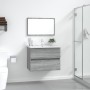 Set de muebles de baño 2 pzas madera contrachapada gris sonoma