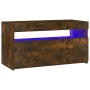 Mueble de TV con luces LED roble ahumado 75x35x40 cm de vidaXL, Muebles TV - Ref: Foro24-815123, Precio: 52,47 €, Descuento: %