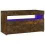 Mueble de TV con luces LED roble ahumado 75x35x40 cm de vidaXL, Muebles TV - Ref: Foro24-815123, Precio: 49,62 €, Descuento: %