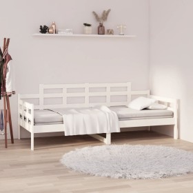 Sofá cama madera maciza de pino blanco 90x200 cm