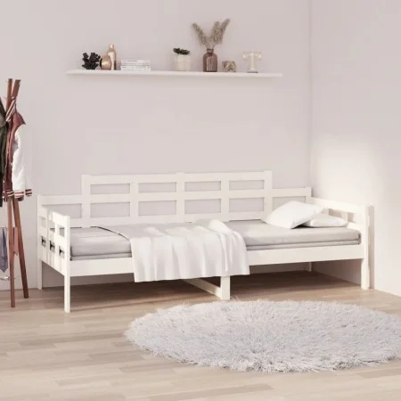 Solid white pine wood sofa bed 90x200 cm by vidaXL, Beds and slatted bases - Ref: Foro24-820328, Price: 114,99 €, Discount: %