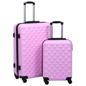 Set of 2 pink hardshell suitcases with wheels made of ABS. by vidaXL, Suitcases - Ref: Foro24-92429, Price: 110,41 €, Discoun...