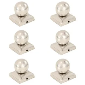 Post caps 6 pcs stainless steel globe end 71x71 mm by vidaXL, Accessories for gates and fences - Ref: Foro24-145493, Price: 4...