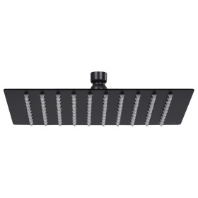 Black square stainless steel rain effect shower head 20x20 cm by vidaXL, shower heads - Ref: Foro24-147695, Price: 24,73 €, D...